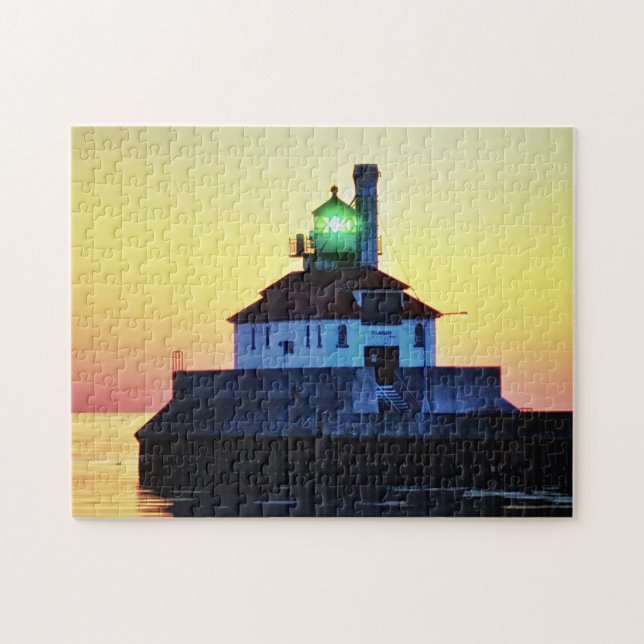 Lighthouse Sunset Duluth Minnesota (Horizontal)