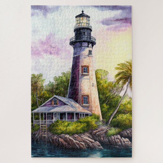 Lighthouse Tropical Island Palm Trees (Vertikal)