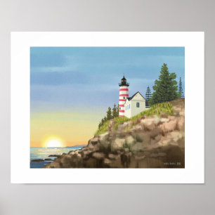 Lighthouse und Sunset Art Print Poster