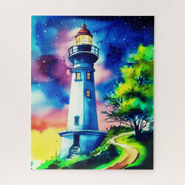 Lighthouse Under a Starry Sky (Vertikal)