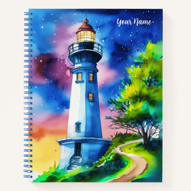 Lighthouse Under a Starry Sky Journal (Devant)