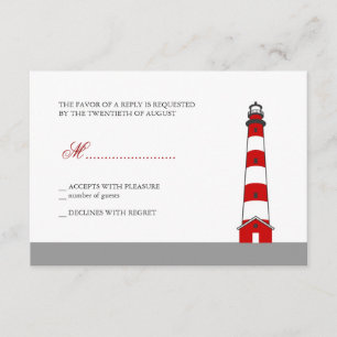 Lighthouse Wedding RSVP Card Karte