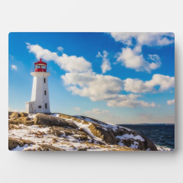 Lighthouse Winter In Peggy's Cove, Nova Scotia Fotoplatte (Vorderseite)