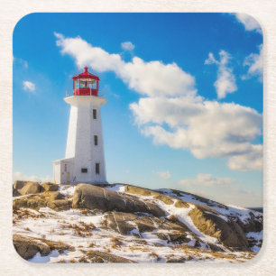 Lighthousen Peggy’s Cove Nova Scotia Rechteckiger Pappuntersetzer