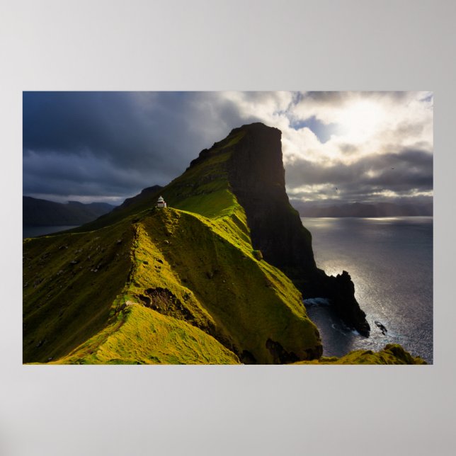 Lighthouses | Faroe Islands Denmark Poster (Vorne)