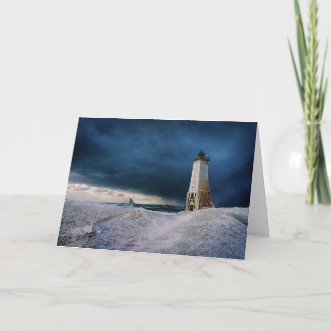 Lighthouses | Frankfort Lighthouse Lake Michigan Karte (Vorderseite)