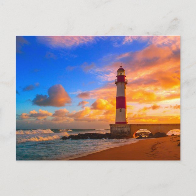 Lighthouses | Itapuã Brazil Lighthouse Postkarte (Vorderseite)
