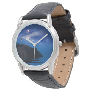 Lighthouses   Starry Night Lighthouse Armbanduhr