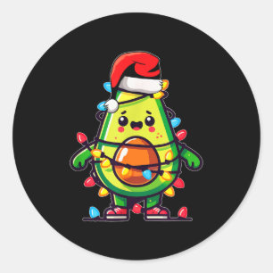 Lighting Avocado Hässlicher Weihnachtspullover Gua Runder Aufkleber