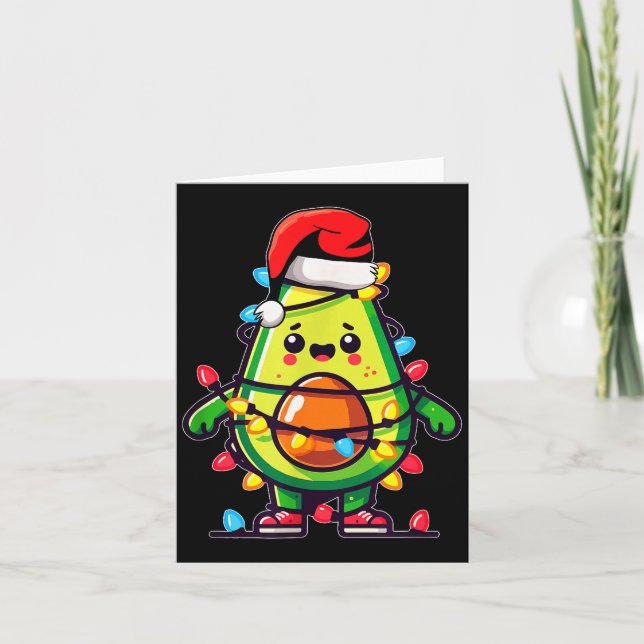 Lighting Avocado Ugly Christmas Sweater Guacamole  Karte (Vorderseite)