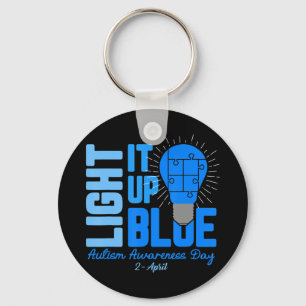Lighting It Up Blue Autismus Awareness Shirt, Auti Schlüsselanhänger