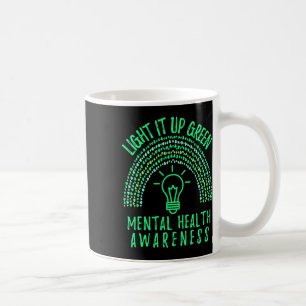 Lighting It Up Green Mental Health Awareness Rainb Kaffeetasse