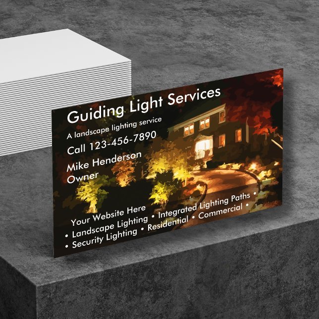 Lighting Landscaping Business Cards Visitenkarte (Von Creator hochgeladen)