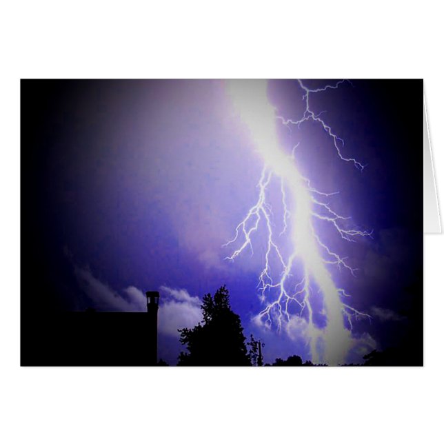 Lightning Among a Dark Sky Greeting Card (Devant horizontal)