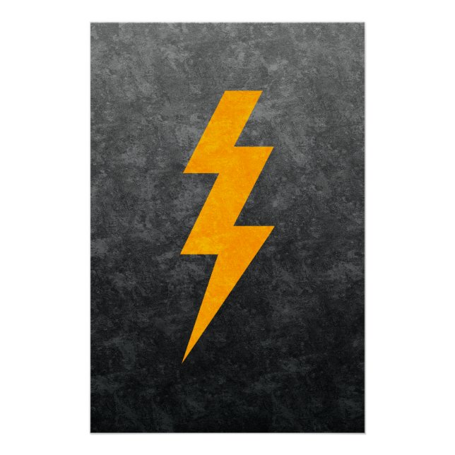 Lightning Bolt in Concrete Poster (Vorderseite)