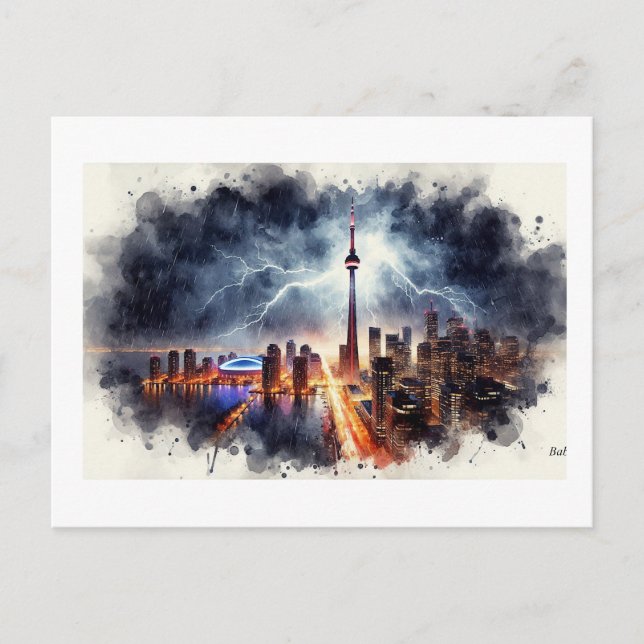 Lightning Over Toronto,  Postkarte (Vorderseite)