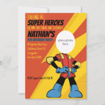 Lightning Superhero Invitation d'anniversaire