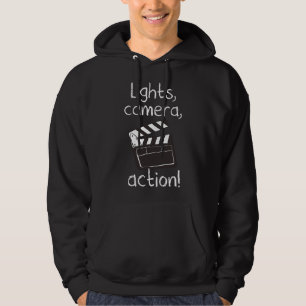 Lights Camera Action Filmregisseur Filmklappe Hoodie
