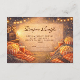 Lights Camera Baby Shower Diapper Raffle Begleitkarte