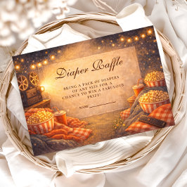 Lights Camera Baby Shower Diapper Raffle Begleitkarte