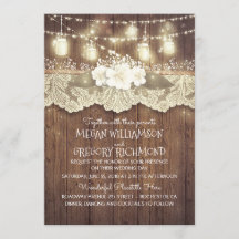 Lights Mason Jars Lace Rustic Country Chic Hochzei