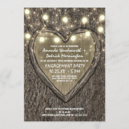 Lights Oak Tree Bark Engagement Party Einladungen