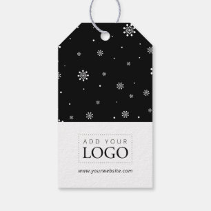 Lights & Snow Black Frohe Weihnachtsgotteslogos Geschenkanhänger