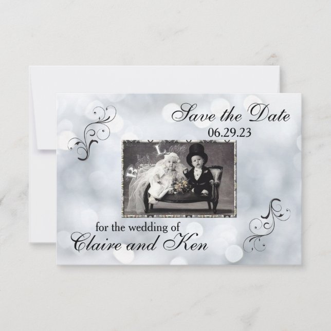 Lights Snow Glitzer Glitzern - 3x5 Save the Date (Vorderseite)