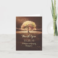 Lights Tree Mariage de automne Merci Cartes