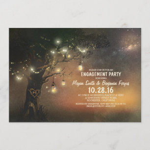 Lights Tree & Mason Jars Rustikale Engagement Part Einladung