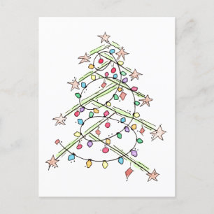 "Lights Tree" Weihnachten Postkarte
