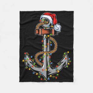 Lights Xmas Santa Boating Anchor Weihnachten Fleecedecke
