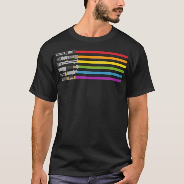 Lightsaber Rainbow T-Shirt (Vorderseite)