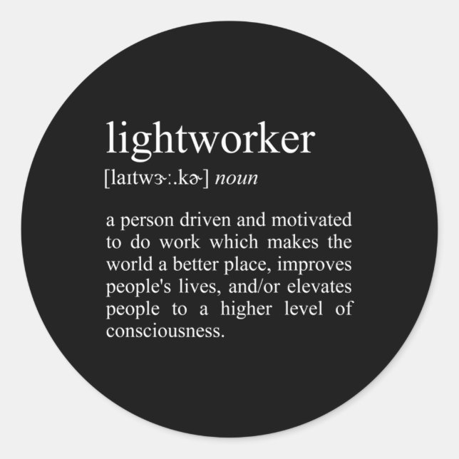 Lightworker Definition Spiritueller Heiler Runder Aufkleber (Vorderseite)