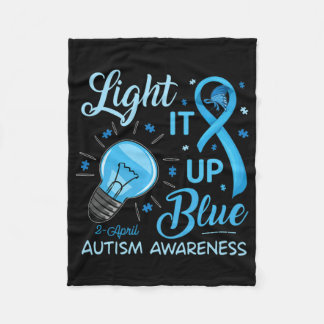 Lighup Blue Autismus Bewusstsein Rätsel Männer Fra Fleecedecke