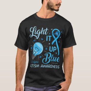 Lighup Blue Autismus Bewusstsein Rätsel Männer Fra T-Shirt
