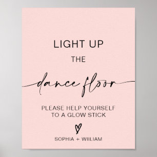 Lighup the Dance Floor   Glow Sticks Sign Poster