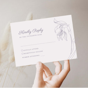 Ligne Arc de fleur Lavender RSVP Reply Card