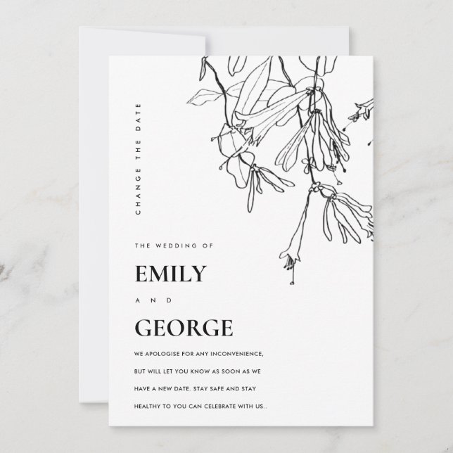 LIGNE BLANCHE DESSIN FLORAL MODIFIER LA CARTE DE D (Devant)