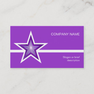 Ligne blanche violet étoile carte de visite violet