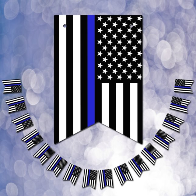 Ligne Bleue fine drapeau américain, policier / USA (Créateur téléchargé)