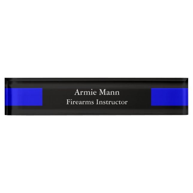 Ligne Bleue fine - Plaque de nom de conception net (Devant)