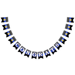 Ligne Bleue Mince Drapeaux de promotion en chef