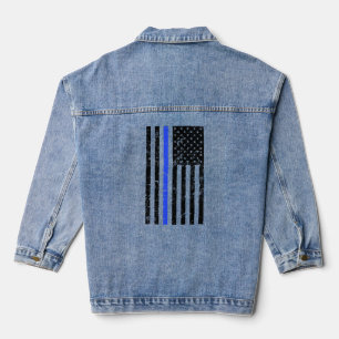 Ligne Bleue Mince - Officier de police - Drapeau D
