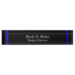 Ligne Bleue Mince - Plaque de nom Design Classique