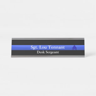 Ligne Bleue Mince - Plaque signalétique du grade d