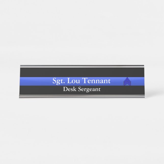 Ligne Bleue Mince - Plaque signalétique du grade d (Devant)