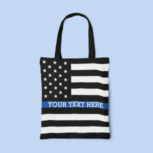 Ligne bleue mince - Sac fourre-tout du drapeau am