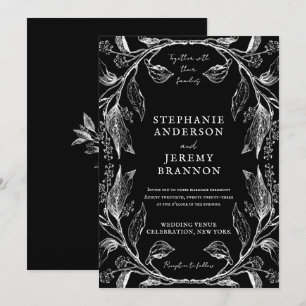 Ligne Botanique Cadre Art Black Invitation