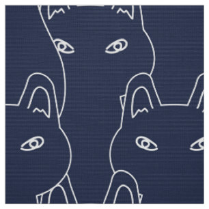 Ligne d'art moderne bleu chic tissu motif